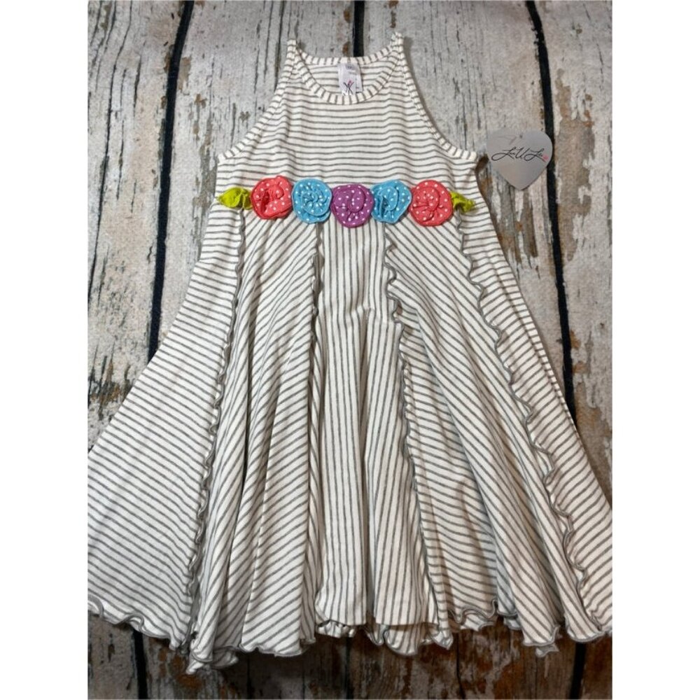 Love U Lots Floral Striped Dress NWT